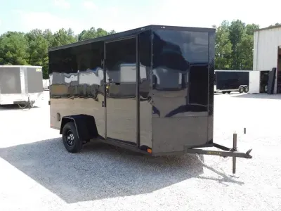 2027 Covered Wagon Trailers Covered Wagon Gold Series 6x12 Vnose with Ramp Door Black w/Blackout
