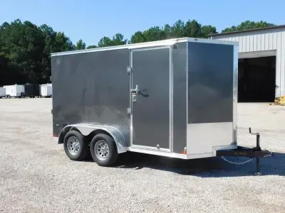 2026 Covered Wagon Trailers Gold Series 6x12 Tandem Axle Vnose  with Ramp Door