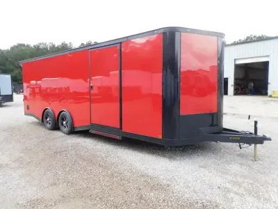 2026 Covered Wagon Trailers 2026 Covered Wagon Gold Series Red w/Blackount 8.5x24 Vnose with Ulti