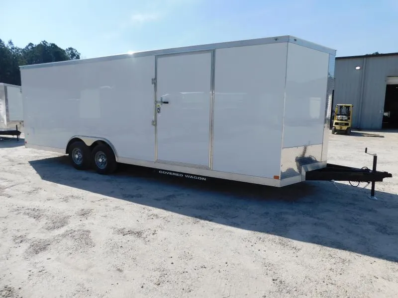 2025 Covered Wagon Trailers 8.5x24 Vnose with 5200lb Axles 7' Inside Car / Racing Trailer