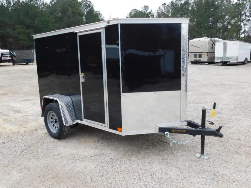2026 Covered Wagon Trailers Gold Series 5x8 Vnose with Side Door and Ramp