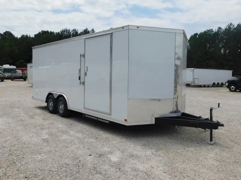2026 Covered Wagon Trailers Covered Wagon Gold Series 8.5x20 Vnose with 5200lb Axles 7' Inside