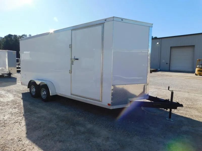 2026 Covered Wagon Trailers Gold Series 7x18 Vnose with Ramp Door 7' Inside