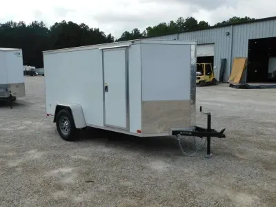 2026 Covered Wagon Trailers Covered Wagon Gold Series 5x10 Vnose with Side Door and Ramp