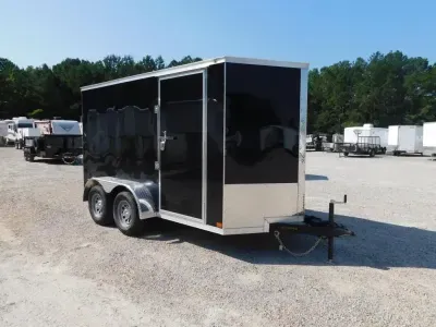 2026 Covered Wagon Trailers Covered Wagon Gold Series 6x12 Tandem Axle Vnose with Ramp Door