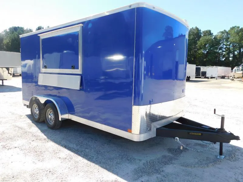 2025 Covered Wagon Trailers Gold Series 7x16 with A/C Loaded with Hood