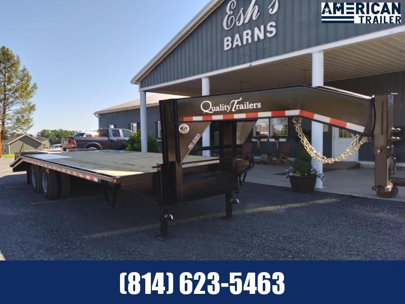 Quality Pro Grade Gooseneck Deckover 25' (20+5) - 25K GVWR- Lay Flat Ramps Quality Pro Grade Gooseneck Deckover 25' (20+5) - 25K GVWR- Lay Flat Ramps