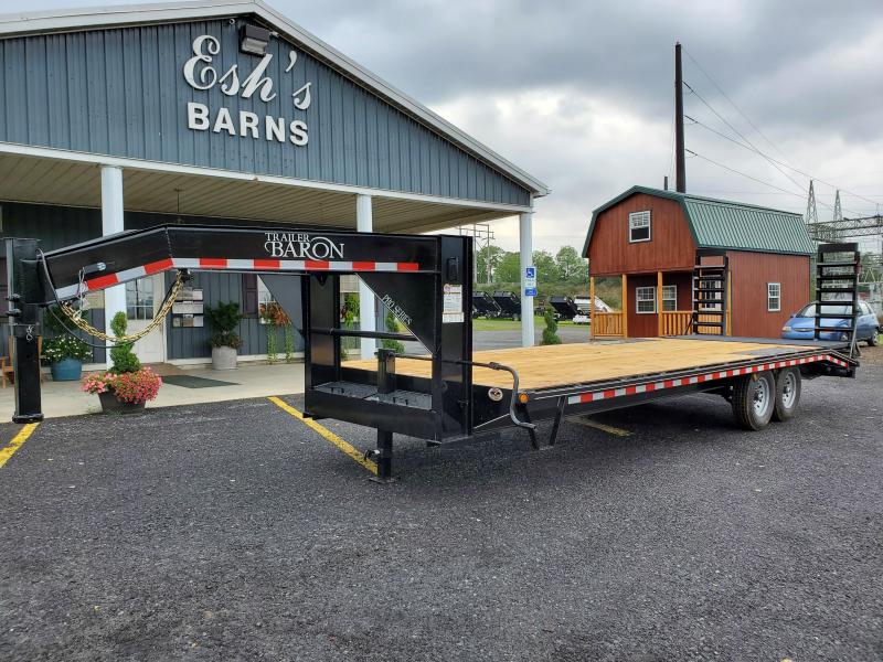 Trailer Baron Pro-Grade Gooseneck Deckover 24' 17K -Pop-Up Dovetail -5' Swing Up Ramps -10" I-Beam Frame -12" Uprights with 10" Neck -12K Jack -7K Braking Axles - 16" Nitrogen Filled Radial Tires Trailer Baron Pro-Grade Gooseneck Deckover 24' 17K -Pop-Up Dovetail -5' Swing Up Ramps -10" I-Beam Frame -12" Uprights with 10" Neck -12K Jack -7K Braking Axles - 16" Nitrogen Filled Radial Tires