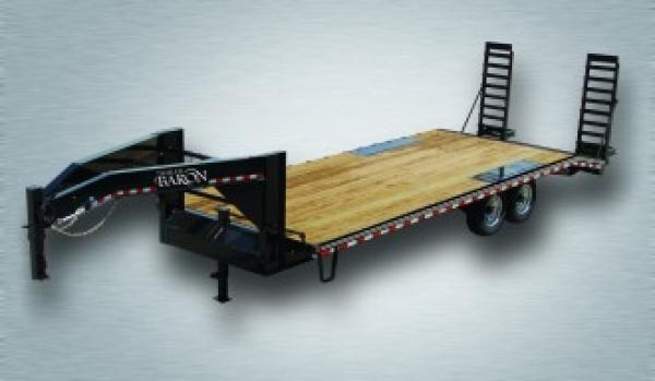 Trailer Baron Pro Grade Gooseneck Deckover 28 17K 5 Swing Up Ramps 10 I Beam Frame 12 Uprights with 10 Neck 12K Jack 7K Braking Axles 16 Nitrogen Filled Radial Tires Trailer Baron Pro Grade Gooseneck Deckover 28 17K 5 Swing Up Ramps 10 I Beam Frame 12 Uprights with 10 Neck 12K Jack 7K Braking Axles 16 Nitrogen Filled Radial Tires