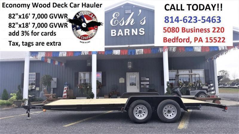 Economy Wood Deck Car Hauler 18 7K 51 Side Slide In Ramps 4 Frame Tongue 2 Dovetail Heavy Duty Fenders 2 3500 Braking Axles 15 Nitrogen Filled Radial Tires Economy Wood Deck Car Hauler 18 7K 51 Side Slide In Ramps 4 Frame Tongue 2 Dovetail Heavy Duty Fenders 2 3500 Braking Axles 15 Nitrogen Filled Radial Tires