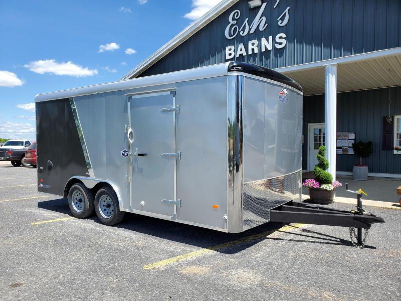 2020 American Hauler- Steel Falcon- Enclosed Cargo Trailer- 8.5' x 16'- 7K GVWR- "Flash Package"- 2 Tone Aluminum Exterior- 6'6" Interior Height- 36" Side Door- 78" x 72" Rear Ramp Door- 2 5/16" Coupler- 2"x4" Tube Frame- 3/4" Plex Core Flooring- 3/8" Ple 2020 American Hauler- Steel Falcon- Enclosed Cargo Trailer- 8.5' x 16'- 7K GVWR- "Flash Package"- 2 Tone Aluminum Exterior- 6'6" Interior Height- 36" Side Door- 78" x 72" Rear Ramp Door- 2 5/16" Coupler- 2"x4" Tube Frame- 3/4" Plex Core Flooring- 3/8" Ple