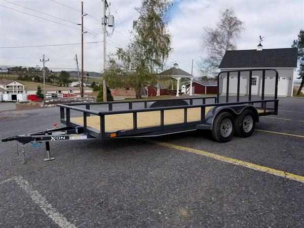 X-On Tandem Axle Landscape 83"x18' 7000 GVWR -4" Channel Frame -2" Pipe Top -Straight Deck -Teardrop Fenders -LED Lights -15" Radial Tires X-On Tandem Axle Landscape 83"x18' 7000 GVWR -4" Channel Frame -2" Pipe Top -Straight Deck -Teardrop Fenders -LED Lights -15" Radial Tires