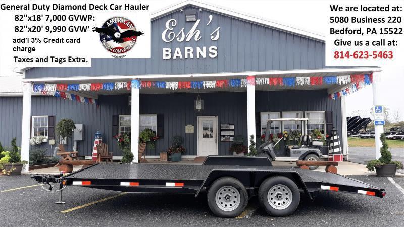 General Duty Diamond Deck Car Hauler 20' 10K -5' Self Storing Ramps -5" Channel Frame -5" Channel Tongue -4' Dovetail -6 D-Rings On Floor -Heavy Duty Fenders -15" Nitrogen Filled Radial Tires General Duty Diamond Deck Car Hauler 20' 10K -5' Self Storing Ramps -5" Channel Frame -5" Channel Tongue -4' Dovetail -6 D-Rings On Floor -Heavy Duty Fenders -15" Nitrogen Filled Radial Tires