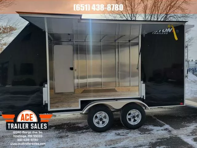 2024 Triton TC-1675 + UTV Door Enclosed Snowmobile Trailer in