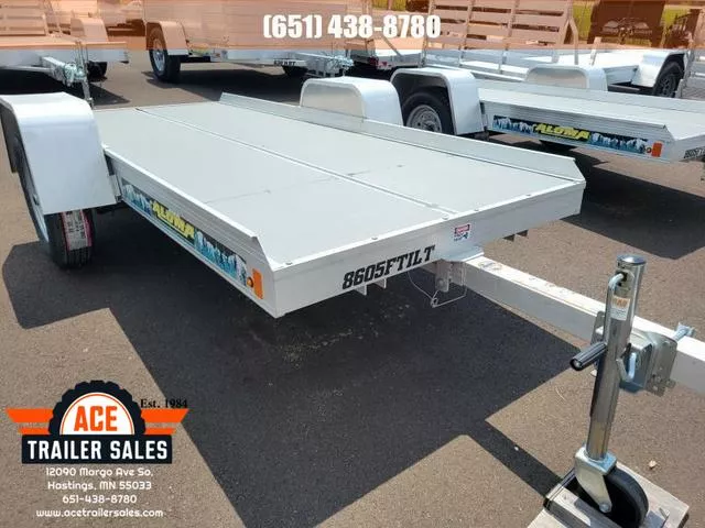 2024 Aluma 8605F Tilt Snowmobile Utility Trailer