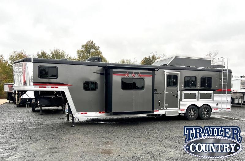 2023 Bison Trailers Silverado 8313BS 3 Horse Living Quarters with Slide