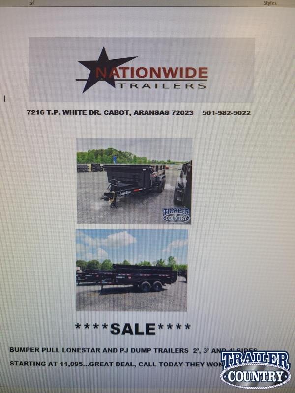 2022 Lonestar 83X14 TA Dump Trailer 2022 Lonestar 83X14 TA Dump Trailer