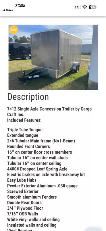 new Vending / Concession Trailers Cargo Craft  for sale, in Auburn, GA Thumbnail 2