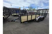 2027 PJ Trailers 7X16 UL 10K with 2' Sides and HD Gate Landscape Utility Trailer