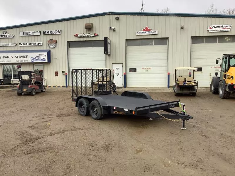 2026 Rainbow Trailers 12' Car & Equipment 2-3500 Express 6312E Lawn & Garden Gate Flatbed Trailer