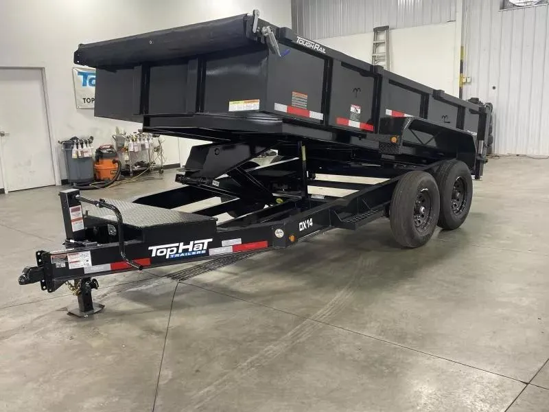 2026 Top Hat Trailers 7'x16' DX 14 / 2' SIDES/ 7 GAUGE METAL Dump Trailer