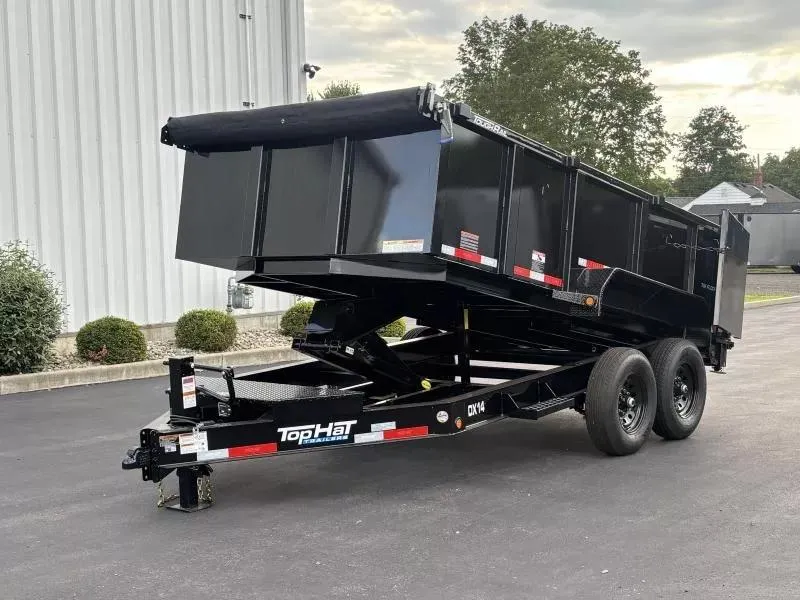 2026 Top Hat Trailers 7'x14' DX 14 / 3 FT SIDES/ 7 GUAGE METAL Dump Trailer
