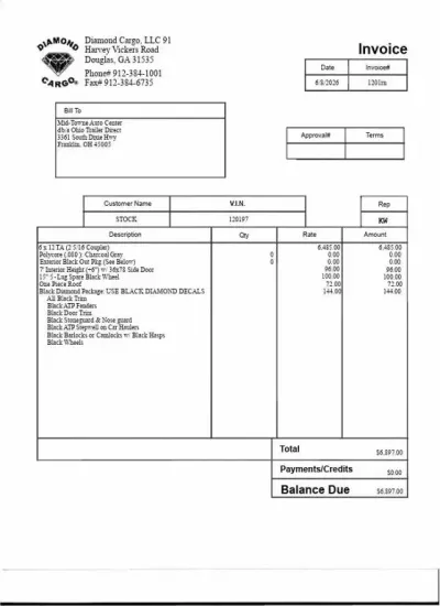 2026 Diamond Cargo New 6' x 12' TA .080 Polycore Exterior - Enclosed Trailer / 5 Year Warranty