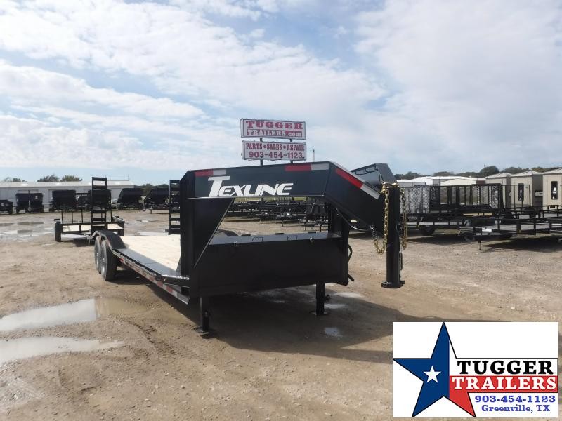 2022 TexLine 102x24 24ft Gooseneck Open Heavy Duty Flatbed Equipment Trailer Tugger Trailers