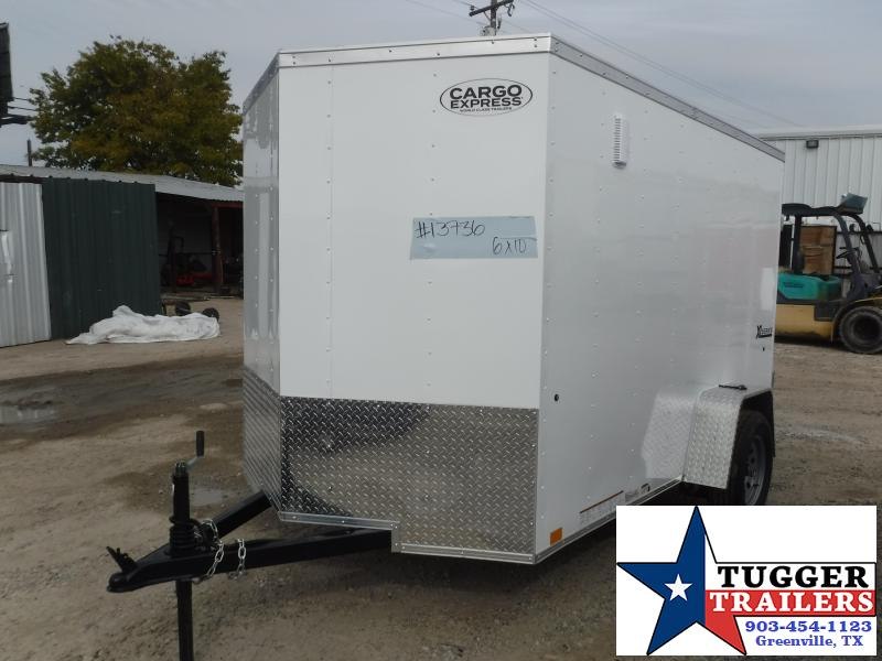 2023 Cargo Express 6x10 10ft White Double Door VNose 13736 Box