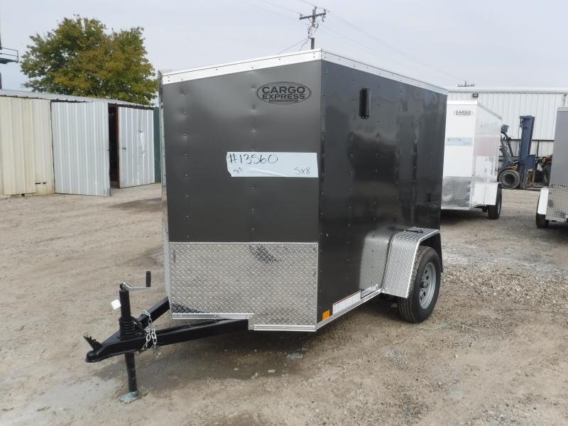 2023 Cargo Express 5x8 8ft Gray Ramp VNose 13560 Move Travel Storage