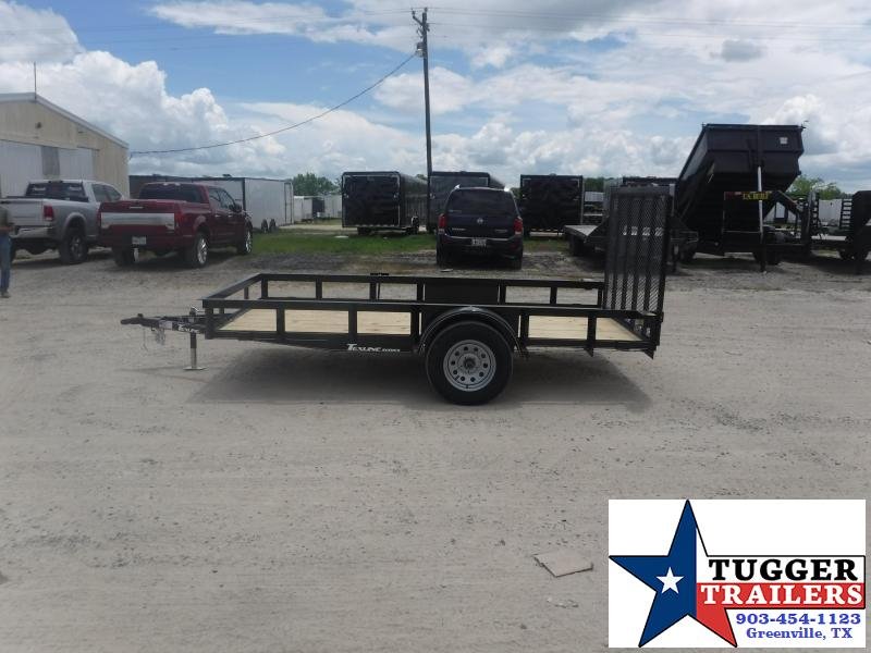 2020 TexLine 77x12 12ft Flatbed Gate Top Rail Farm Landscape Utility Trailer Tugger Trailers