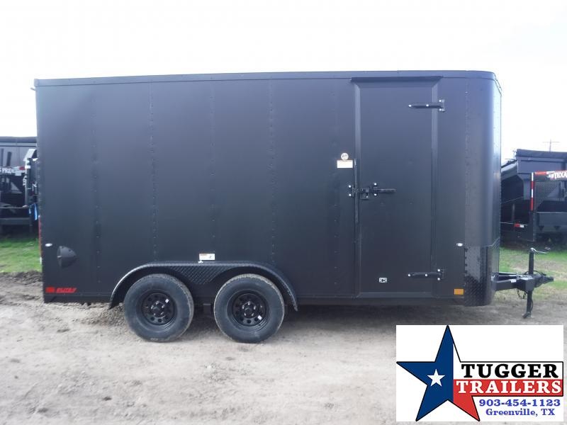 2023 Cargo Craft 7x14 14ft Matte Black Out Box 64012 Tool Toy Side ATV UTV Bike Harley Move