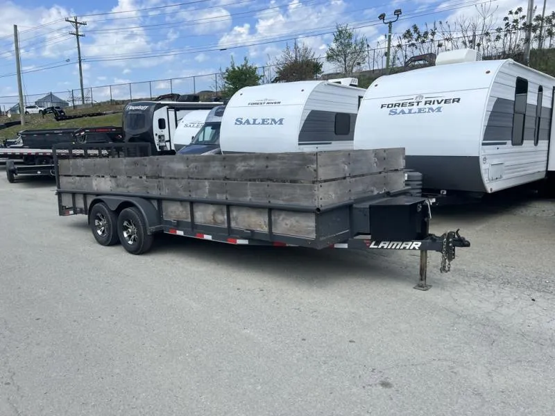 2020 Lamar 7X20 9990 GVW * CUSTOM SIDES * TOOLBOX * ADJUSTABLE COUPLER * REAR GATE *