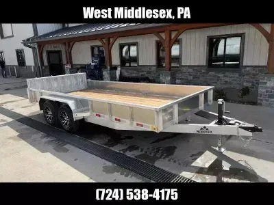 2026 Nordtek Trailers 7x14' Aluminum Utility Trailer 7000# GVW LND-SD-2SA7K-BP-82X14