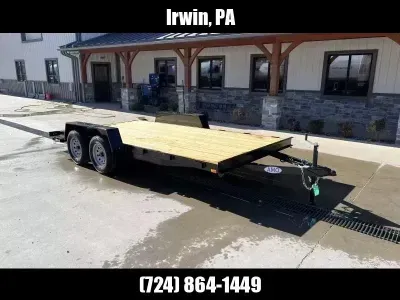 2026 AMO 7x16' 7000# GVW Wood Deck Car Trailer AFB16BBXWRD