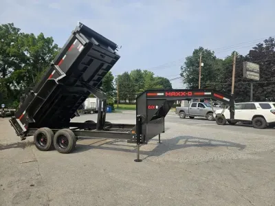 2026 MAXX-D 7x14' DJX Gooseneck Dump Trailer 18000# GVW HYDRAULIC JACKS DJX8314G-16