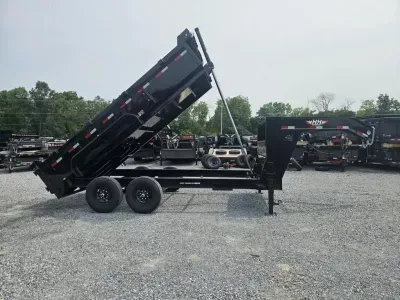 2026 H&H 7x14' Telescopic I-Beam Dump Trailer GOOSENECK 14000# GVW H-DBIT14-140G