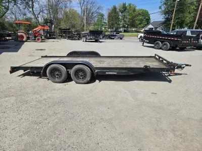 2022 Top Hat 7x18' Wood Deck Car Hauler Trailer 7000# GVW