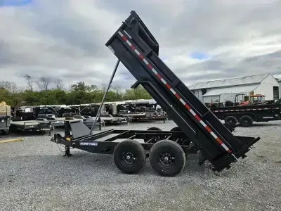 2026 Sure-Trac 7x12' 14000 GVW * TELE HOIST * HYDRAULIC JACK * 2' SIDES * COMBO GATE *ST-HTDU8212-14
