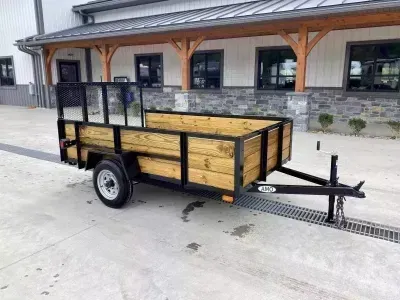 2027 AMO 5x8' Wood High Side Angle Iron Utility Landscape Trailer 2200# GVW A2580WG