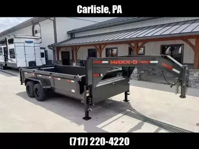 2026 MAXX-D 7x14' DJX Gooseneck Dump Trailer 18000# GVW HYDRAULIC JACKS DJX8314G-16