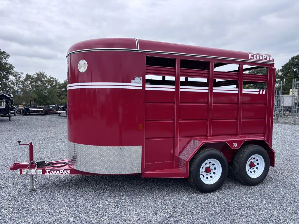 2026 CornPro 12' RED Livestock Trailer 7000# GVW SB12-6S