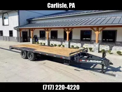 2027 Lamar Trailers 102x22' Flatbed Deckover Trailer 14000# GVW F8022227-STRAIGHT