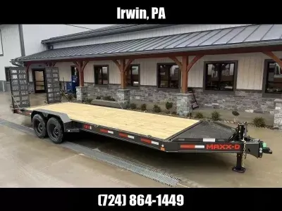 2027 MAXX-D 7x24' I-Beam Equipment Trailer 15400# GVW EHX8324-SUD