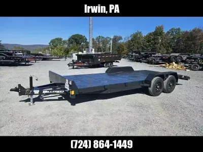 2027 Hillcrest Trailers 7x20' Steel Deck Car Hauler Trailer 7000# GVW 7182SCDP
