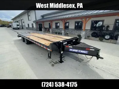 2026 Sure-Trac 102x28' HD Beavertail Deckover Trailer 22500# GVW ST-HDO10228-225-WOOD
