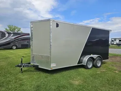 2026 Quality Cargo 7 X 16 Two Tone Pewter / Black 7K 7x16TA