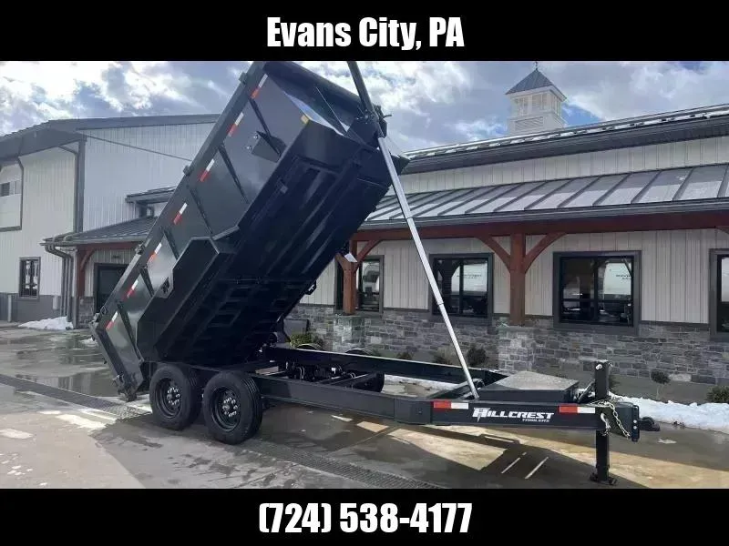 2026 Hillcrest Trailers 7X14 17600 GVW 40" HIGH SIDES * TELE HOIST * I-BEAM FRAME * 7GA FLOOR * 1767