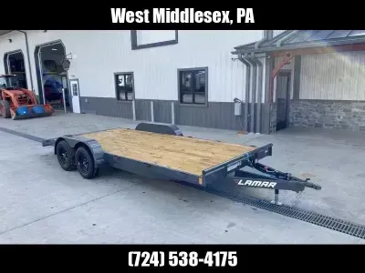 2027 Lamar Trailers 7x16' Wood Deck Car Hauler Trailer 7000# GVW CE831623-STD