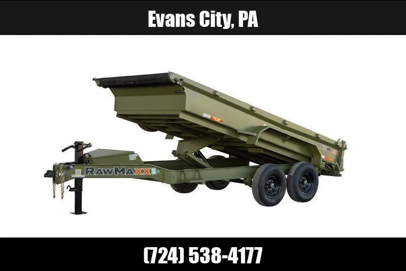 2025 RawMaxx 7x12' Dump Trailer 14000# GVW GDX12BP14K-DELUXE